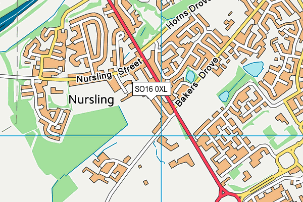 SO16 0XL map - OS VectorMap District (Ordnance Survey)