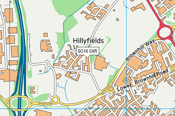 SO16 0XR map - OS VectorMap District (Ordnance Survey) SO16 0XR map - OS VectorMap District (Ordnance Survey)