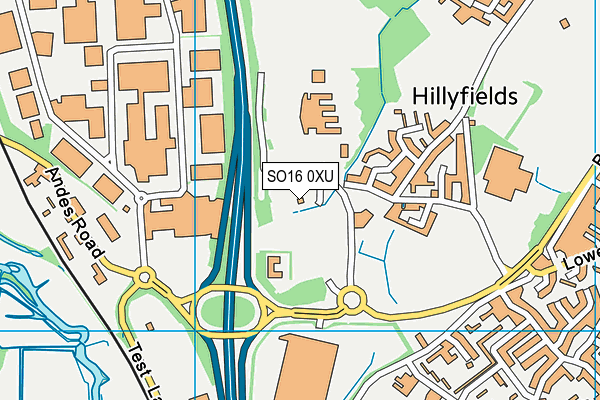 SO16 0XU map - OS VectorMap District (Ordnance Survey) SO16 0XU map - OS VectorMap District (Ordnance Survey)