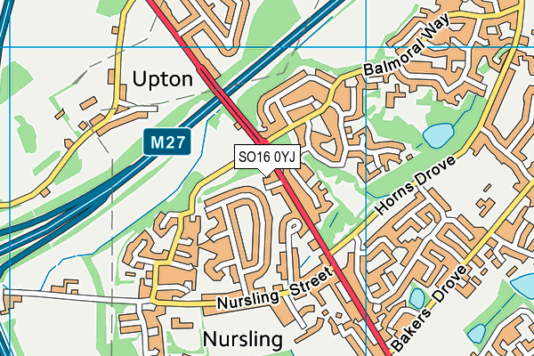 SO16 0YJ map - OS VectorMap District (Ordnance Survey) SO16 0YJ map - OS VectorMap District (Ordnance Survey)