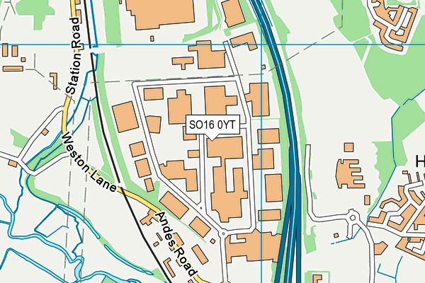 SO16 0YT map - OS VectorMap District (Ordnance Survey) SO16 0YT map - OS VectorMap District (Ordnance Survey)