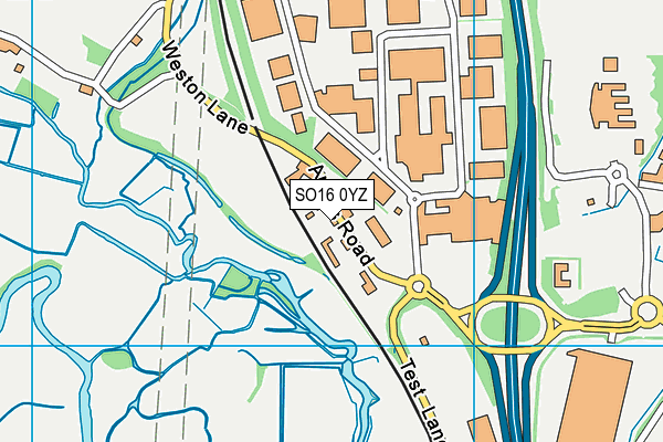 SO16 0YZ map - OS VectorMap District (Ordnance Survey) SO16 0YZ map - OS VectorMap District (Ordnance Survey)