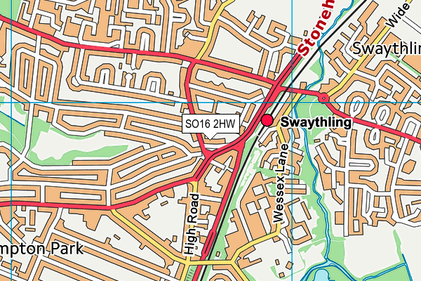 SO16 2HW map - OS VectorMap District (Ordnance Survey) SO16 2HW map - OS VectorMap District (Ordnance Survey)