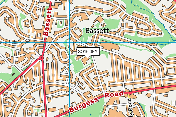 SO16 3FY map - OS VectorMap District (Ordnance Survey) SO16 3FY map - OS VectorMap District (Ordnance Survey)