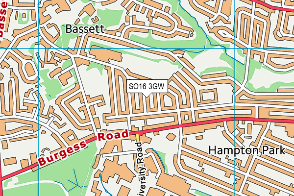 SO16 3GW map - OS VectorMap District (Ordnance Survey) SO16 3GW map - OS VectorMap District (Ordnance Survey)