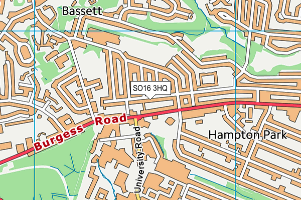 SO16 3HQ map - OS VectorMap District (Ordnance Survey) SO16 3HQ map - OS VectorMap District (Ordnance Survey)