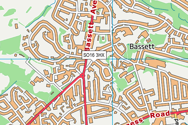 SO16 3HX map - OS VectorMap District (Ordnance Survey) SO16 3HX map - OS VectorMap District (Ordnance Survey)
