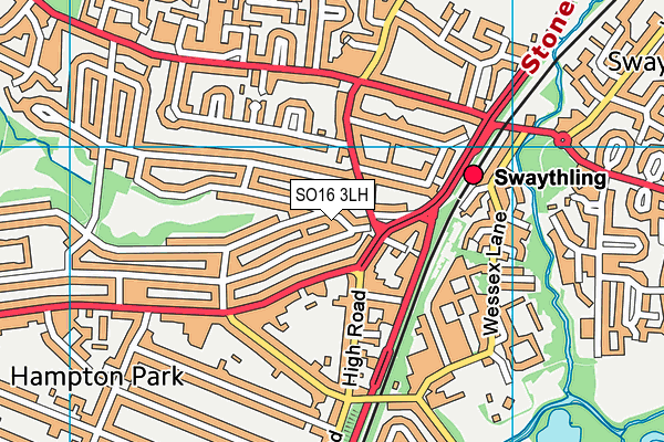 SO16 3LH map - OS VectorMap District (Ordnance Survey) SO16 3LH map - OS VectorMap District (Ordnance Survey)