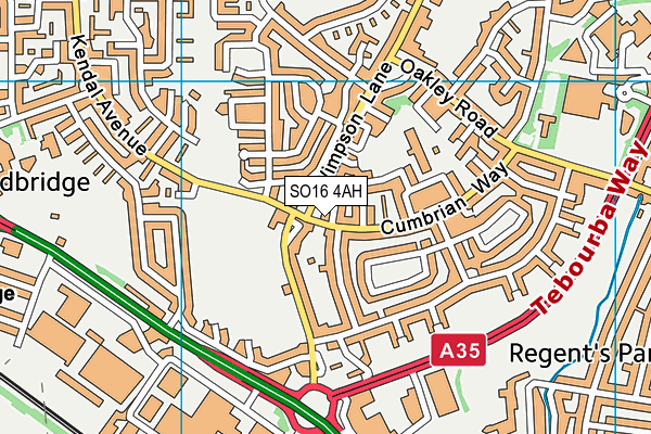 SO16 4AH map - OS VectorMap District (Ordnance Survey) SO16 4AH map - OS VectorMap District (Ordnance Survey)