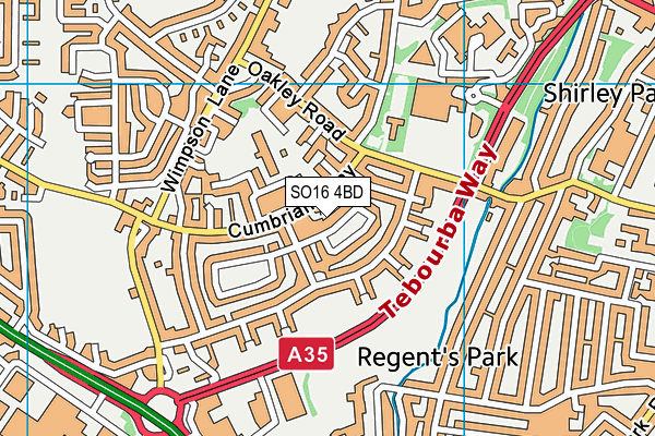 SO16 4BD map - OS VectorMap District (Ordnance Survey) SO16 4BD map - OS VectorMap District (Ordnance Survey)