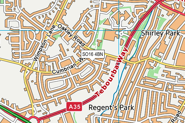 SO16 4BN map - OS VectorMap District (Ordnance Survey) SO16 4BN map - OS VectorMap District (Ordnance Survey)