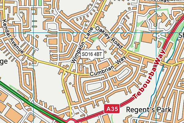 SO16 4BT map - OS VectorMap District (Ordnance Survey) SO16 4BT map - OS VectorMap District (Ordnance Survey)