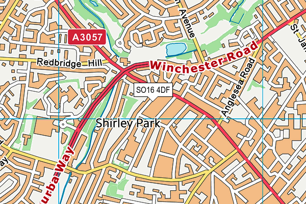 SO16 4DF map - OS VectorMap District (Ordnance Survey)
