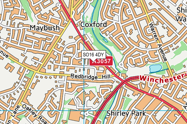 SO16 4DY map - OS VectorMap District (Ordnance Survey)