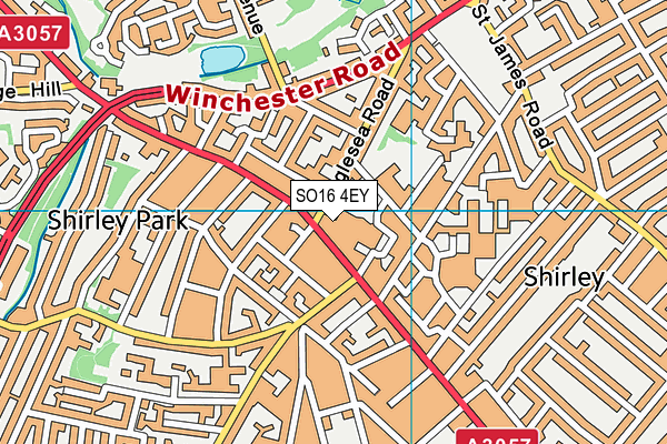 SO16 4EY map - OS VectorMap District (Ordnance Survey) SO16 4EY map - OS VectorMap District (Ordnance Survey)