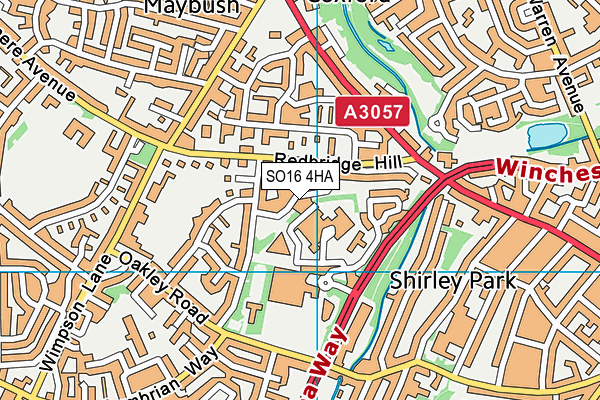 SO16 4HA map - OS VectorMap District (Ordnance Survey) SO16 4HA map - OS VectorMap District (Ordnance Survey)