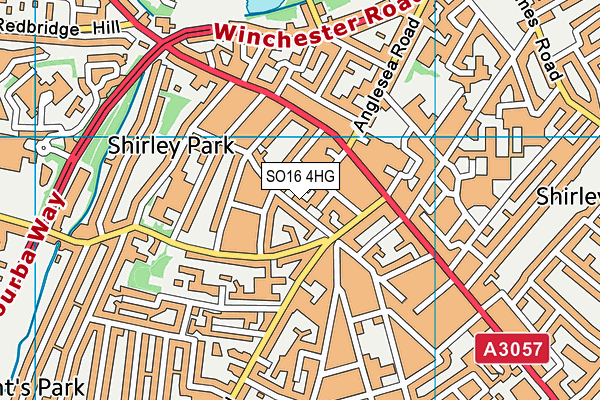 SO16 4HG map - OS VectorMap District (Ordnance Survey) SO16 4HG map - OS VectorMap District (Ordnance Survey)