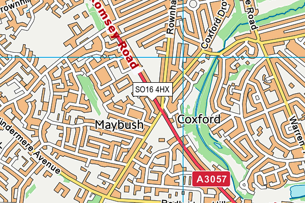 SO16 4HX map - OS VectorMap District (Ordnance Survey) SO16 4HX map - OS VectorMap District (Ordnance Survey)