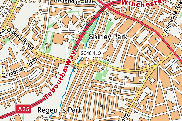 SO16 4LQ map - OS VectorMap District (Ordnance Survey) SO16 4LQ map - OS VectorMap District (Ordnance Survey)