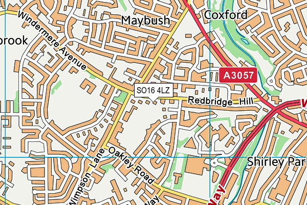 SO16 4LZ map - OS VectorMap District (Ordnance Survey) SO16 4LZ map - OS VectorMap District (Ordnance Survey)