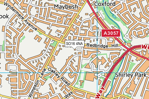 SO16 4NA map - OS VectorMap District (Ordnance Survey) SO16 4NA map - OS VectorMap District (Ordnance Survey)