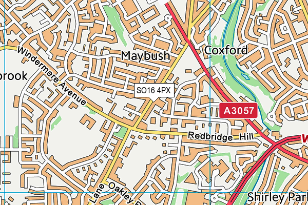 SO16 4PX map - OS VectorMap District (Ordnance Survey) SO16 4PX map - OS VectorMap District (Ordnance Survey)