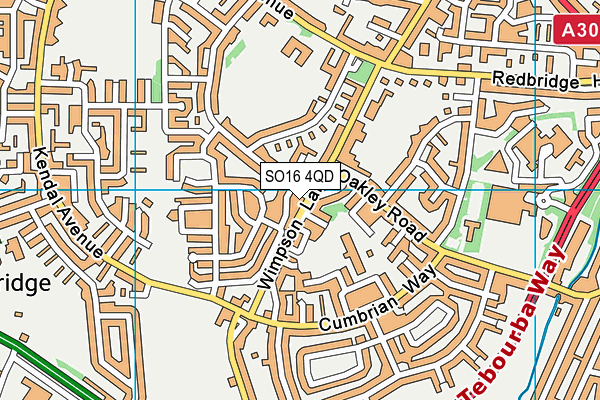 SO16 4QD map - OS VectorMap District (Ordnance Survey) SO16 4QD map - OS VectorMap District (Ordnance Survey)