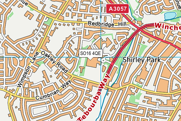 SO16 4QE map - OS VectorMap District (Ordnance Survey) SO16 4QE map - OS VectorMap District (Ordnance Survey)