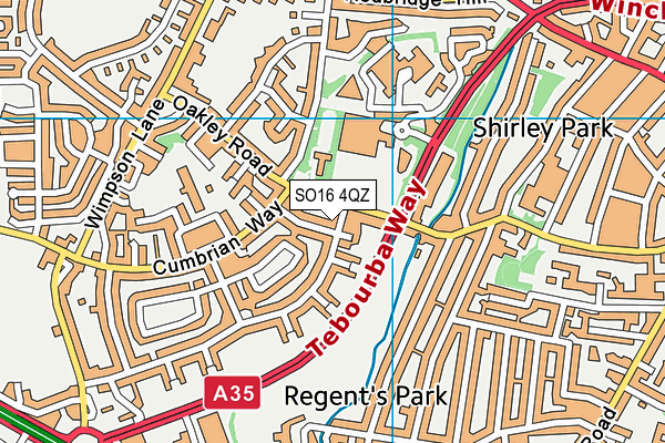 SO16 4QZ map - OS VectorMap District (Ordnance Survey) SO16 4QZ map - OS VectorMap District (Ordnance Survey)