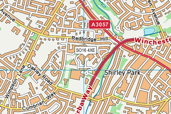 SO16 4XE map - OS VectorMap District (Ordnance Survey) SO16 4XE map - OS VectorMap District (Ordnance Survey)