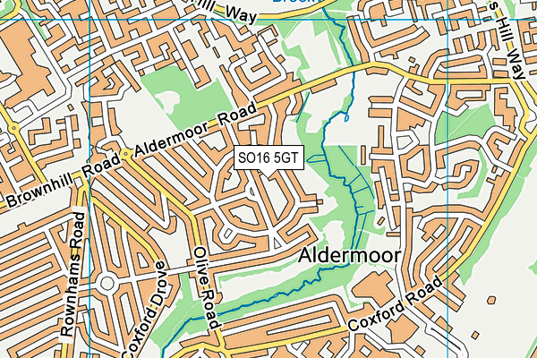 SO16 5GT map - OS VectorMap District (Ordnance Survey) SO16 5GT map - OS VectorMap District (Ordnance Survey)