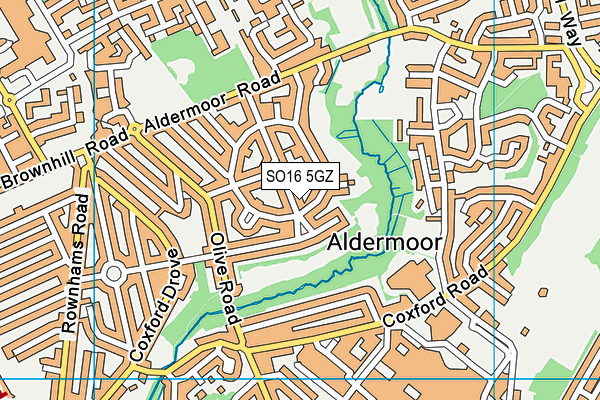 SO16 5GZ map - OS VectorMap District (Ordnance Survey) SO16 5GZ map - OS VectorMap District (Ordnance Survey)