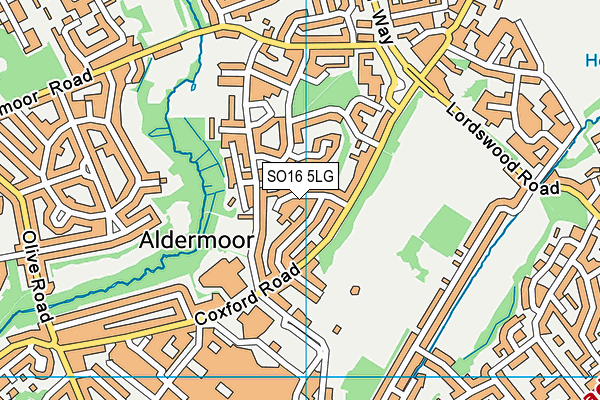 SO16 5LG map - OS VectorMap District (Ordnance Survey) SO16 5LG map - OS VectorMap District (Ordnance Survey)