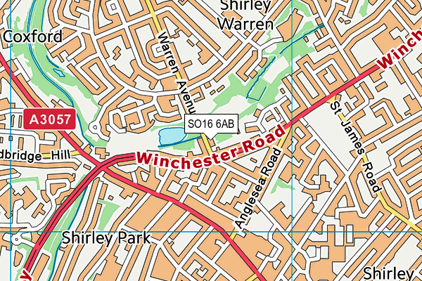 SO16 6AB map - OS VectorMap District (Ordnance Survey) SO16 6AB map - OS VectorMap District (Ordnance Survey)