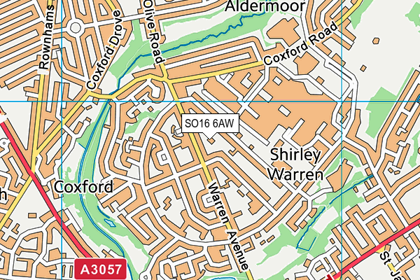 SO16 6AW map - OS VectorMap District (Ordnance Survey) SO16 6AW map - OS VectorMap District (Ordnance Survey)
