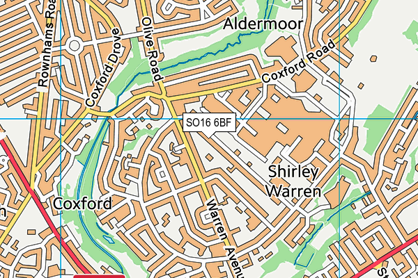 SO16 6BF map - OS VectorMap District (Ordnance Survey) SO16 6BF map - OS VectorMap District (Ordnance Survey)