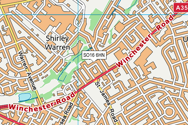 SO16 6HN map - OS VectorMap District (Ordnance Survey) SO16 6HN map - OS VectorMap District (Ordnance Survey)