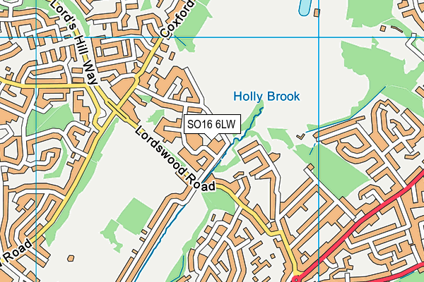 SO16 6LW map - OS VectorMap District (Ordnance Survey) SO16 6LW map - OS VectorMap District (Ordnance Survey)
