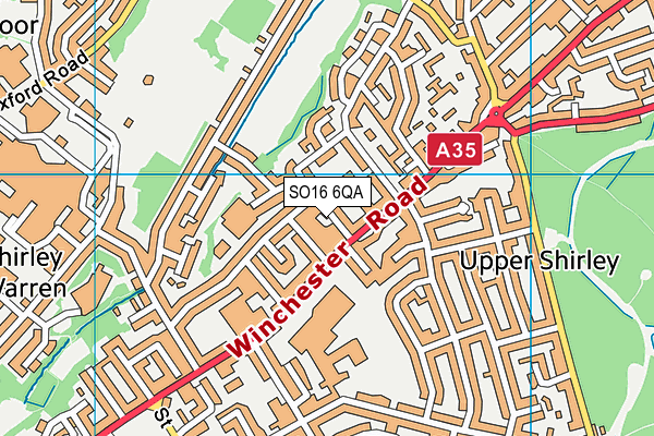 SO16 6QA map - OS VectorMap District (Ordnance Survey) SO16 6QA map - OS VectorMap District (Ordnance Survey)