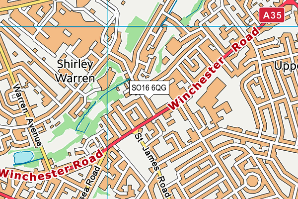 SO16 6QG map - OS VectorMap District (Ordnance Survey) SO16 6QG map - OS VectorMap District (Ordnance Survey)