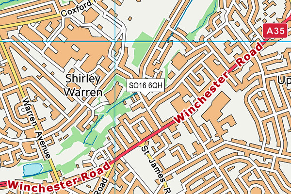 SO16 6QH map - OS VectorMap District (Ordnance Survey) SO16 6QH map - OS VectorMap District (Ordnance Survey)