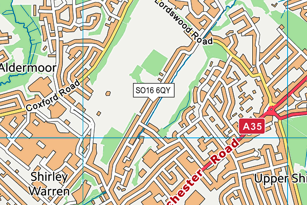 SO16 6QY map - OS VectorMap District (Ordnance Survey) SO16 6QY map - OS VectorMap District (Ordnance Survey)