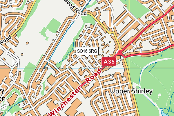 SO16 6RG map - OS VectorMap District (Ordnance Survey) SO16 6RG map - OS VectorMap District (Ordnance Survey)