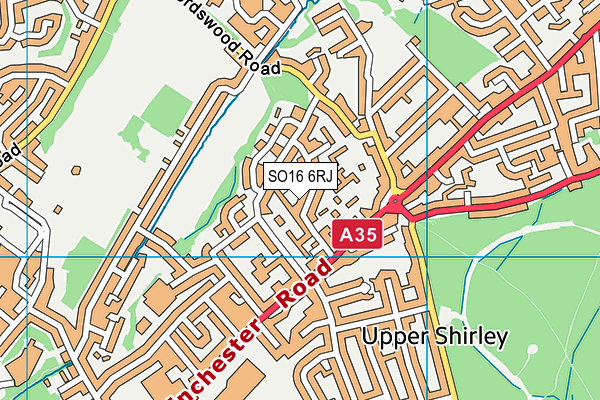 SO16 6RJ map - OS VectorMap District (Ordnance Survey) SO16 6RJ map - OS VectorMap District (Ordnance Survey)
