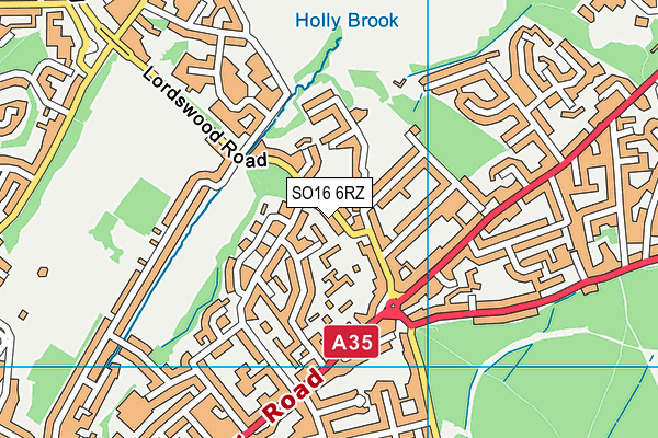 SO16 6RZ map - OS VectorMap District (Ordnance Survey) SO16 6RZ map - OS VectorMap District (Ordnance Survey)