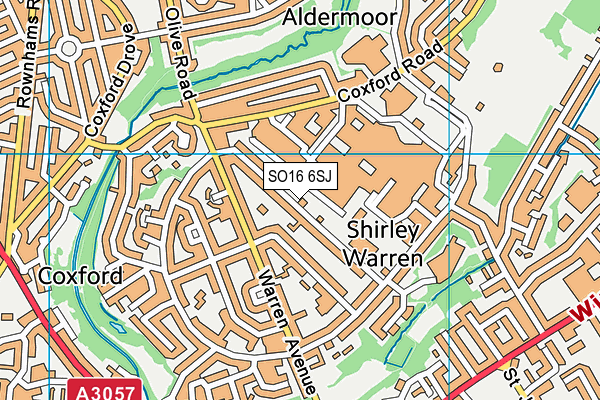 SO16 6SJ map - OS VectorMap District (Ordnance Survey) SO16 6SJ map - OS VectorMap District (Ordnance Survey)