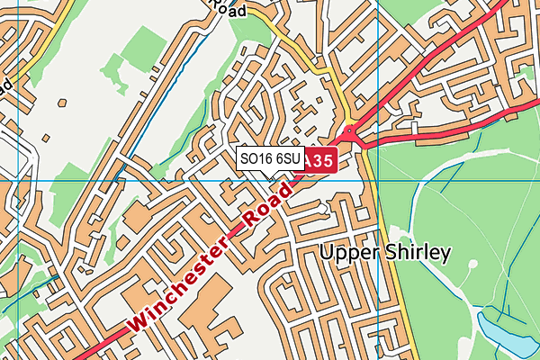 SO16 6SU map - OS VectorMap District (Ordnance Survey) SO16 6SU map - OS VectorMap District (Ordnance Survey)