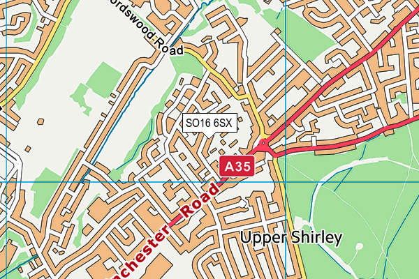 SO16 6SX map - OS VectorMap District (Ordnance Survey) SO16 6SX map - OS VectorMap District (Ordnance Survey)