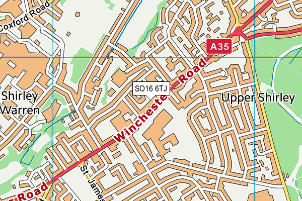 SO16 6TJ map - OS VectorMap District (Ordnance Survey)