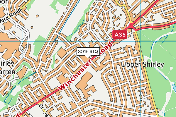 SO16 6TQ map - OS VectorMap District (Ordnance Survey) SO16 6TQ map - OS VectorMap District (Ordnance Survey)